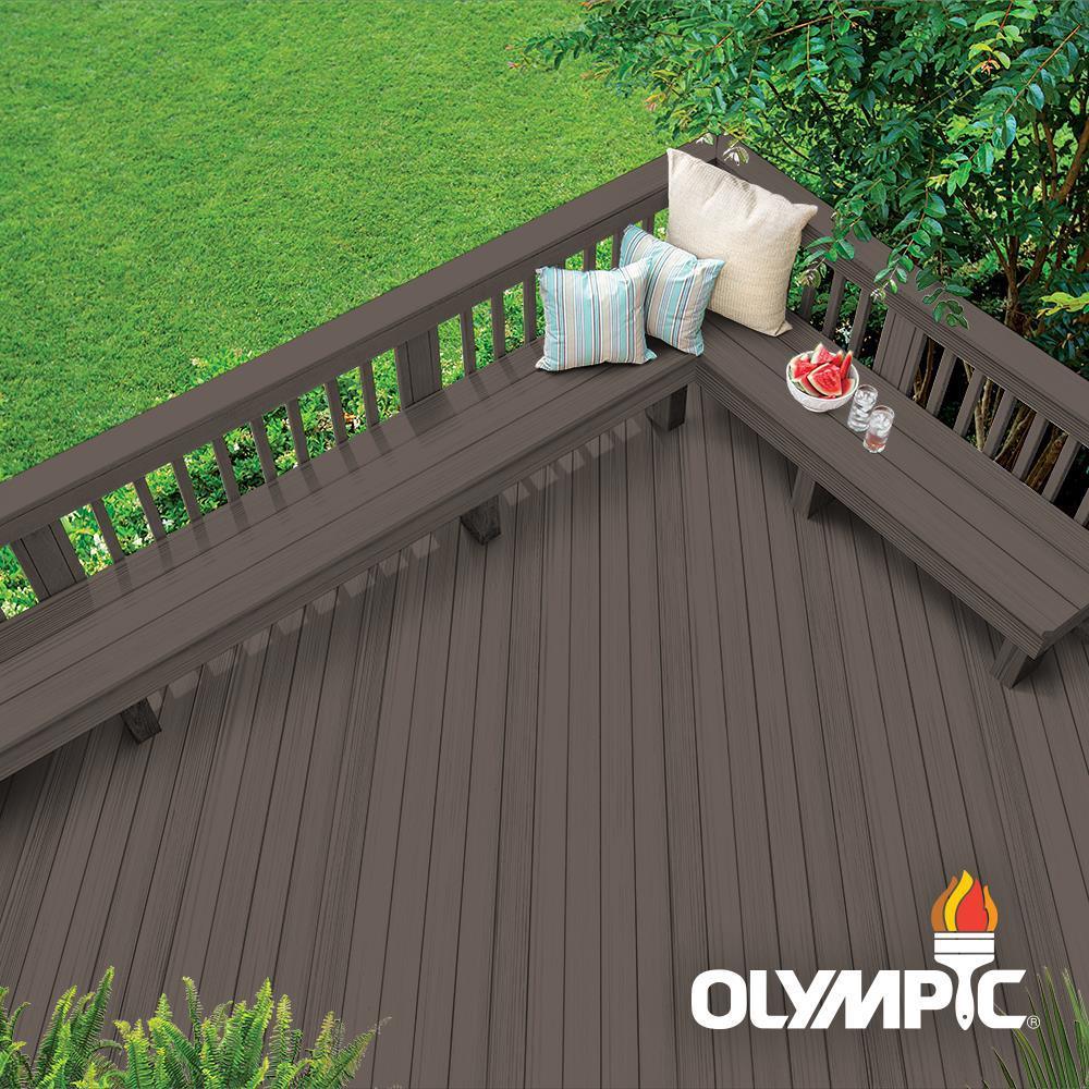 Olympic Maximum 5 gal. Oxford Brown Solid Color Exterior Stain and Sealant in One - Super Arbor