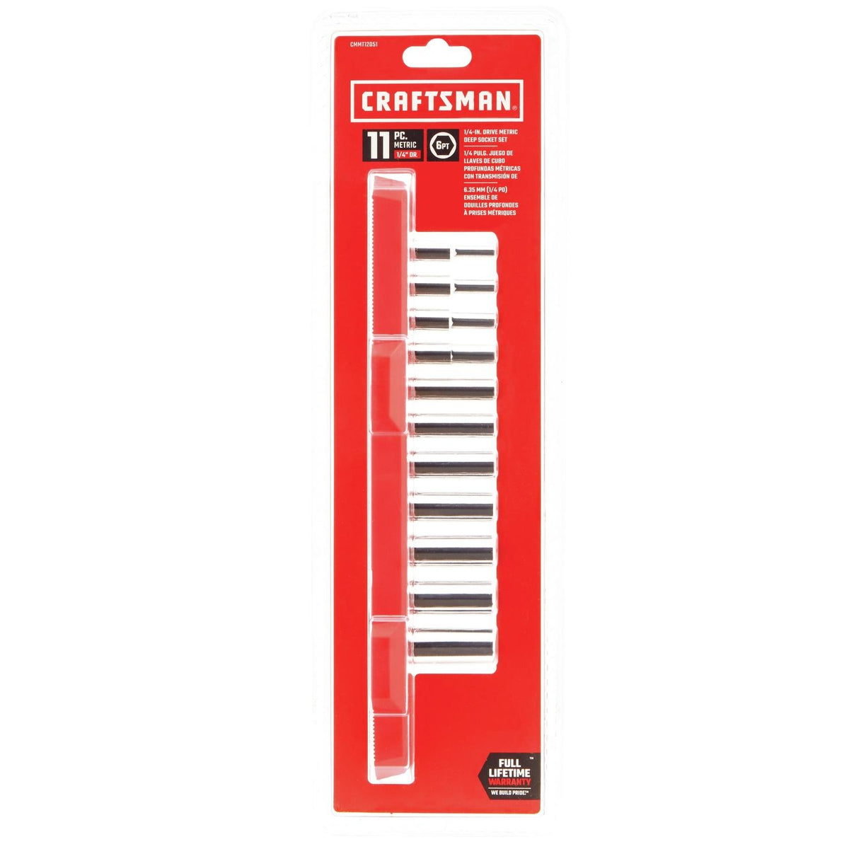 Craftsman 1/4 in. Drive Metric 6-Point Deep Socket Set, 11-Piece