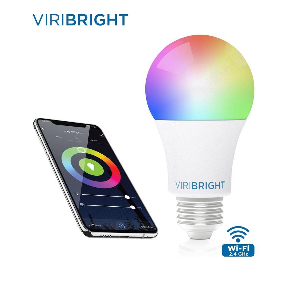 60-Watt Equivalent Multi-Color and White Ambiance A19 Dimmable Wi-Fi Smart Connected LED Light Bulb