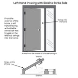 53 in. x 81.75 in. Davina Frosted Glass Left-Hand Inswing 5-Lite Modern Painted Steel Prehung Front Door with Sidelite - Super Arbor
