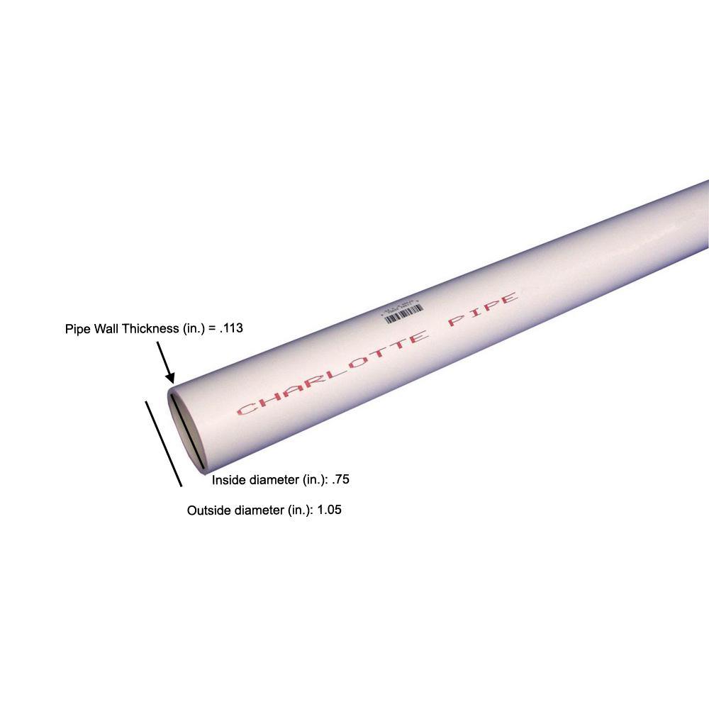 3/4 in. x 10 ft. PVC Schedule 40 Plain-End DWV Pipe - Super Arbor
