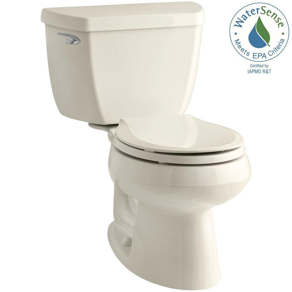 Wellworth Classic 2-Piece 1.28 GPF Single Flush Round Front Toilet with Class Five Flushing Technology in Almond - Super Arbor