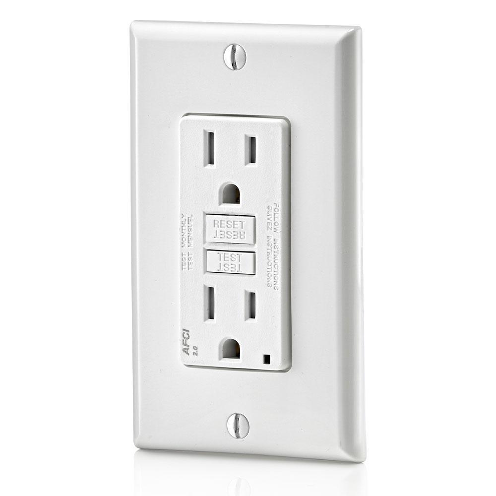 15 Amp Tamper Resistant AFCI Outlet, White - Super Arbor