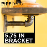 1/2 in. Black Pipe 5.75 in. L Wall Mounted Square Flange Shelf Bracket Kit (4-Pack)