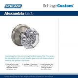 Custom Alexandria Satin Nickel Alden Trim Combined Interior Glass Door Knob - Super Arbor