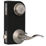 Accent Satin Nickel Single Cylinder Deadbolt and Entry Door Lever Combo Pack - Super Arbor