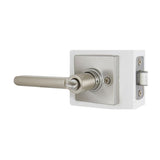 Tonbridge Satin Nickel Bed/Bath Door Lever with Square Rose (4-Pack)