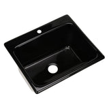 Kensington Drop-In Acrylic 25 in. 1-Hole Single Bowl Utility Sink in White - Super Arbor