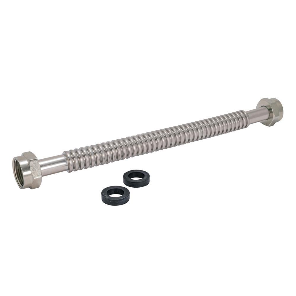 1 in. FIP x 1 in. FIP x 24 in. Corrugated Stainless Steel Water Heater Connector
