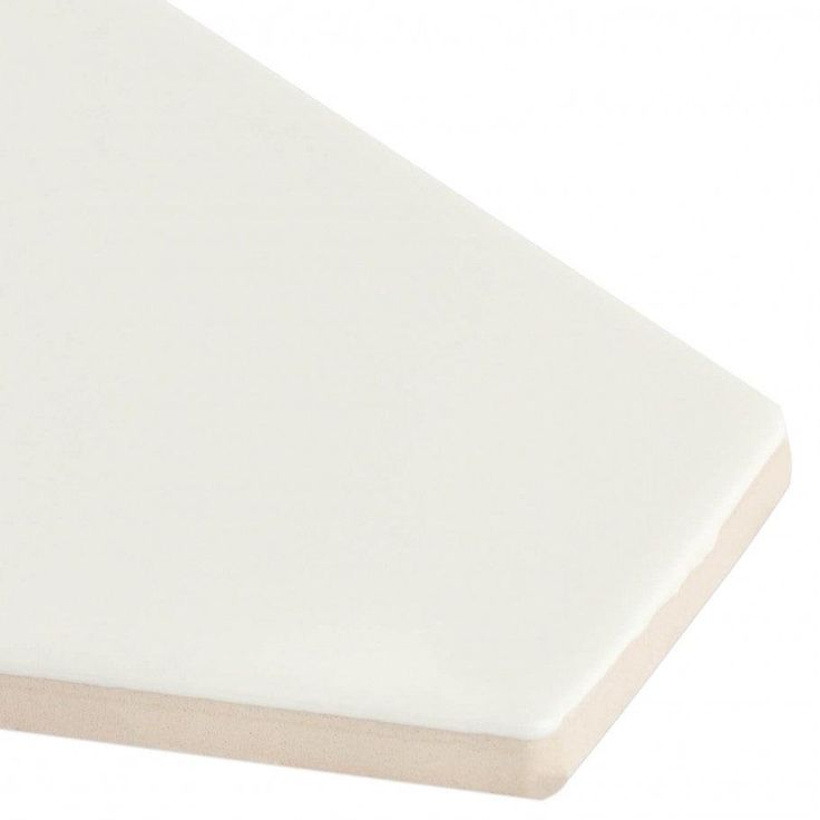 Midland Hexagon Vanilla 4 in. x 8 in. Glazed Ceramic Tile Sample