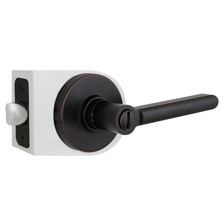 Tonbridge Aged Bronze Bed/Bath Door Lever with Round Rose (4-Pack)
