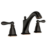 Moen Caldwell Mediterranean Bronze 2-Handle Widespread WaterSense Bathroom Sink Faucet with Drain