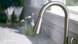 Moen Kleo Single-Handle Pull-Down Kitchen Faucet with Reflex and Power Clean, Spot Resist Stainless