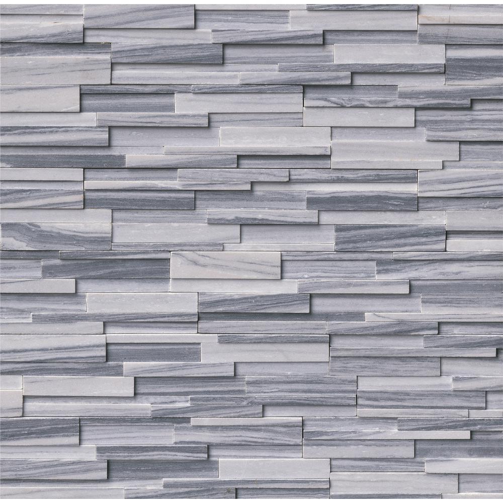 Arctic White 3D Ledger Panel 6 in. x 24 in. Honed Marble Wall Tile (10 cases / 60 sq. ft. / pallet) - Super Arbor