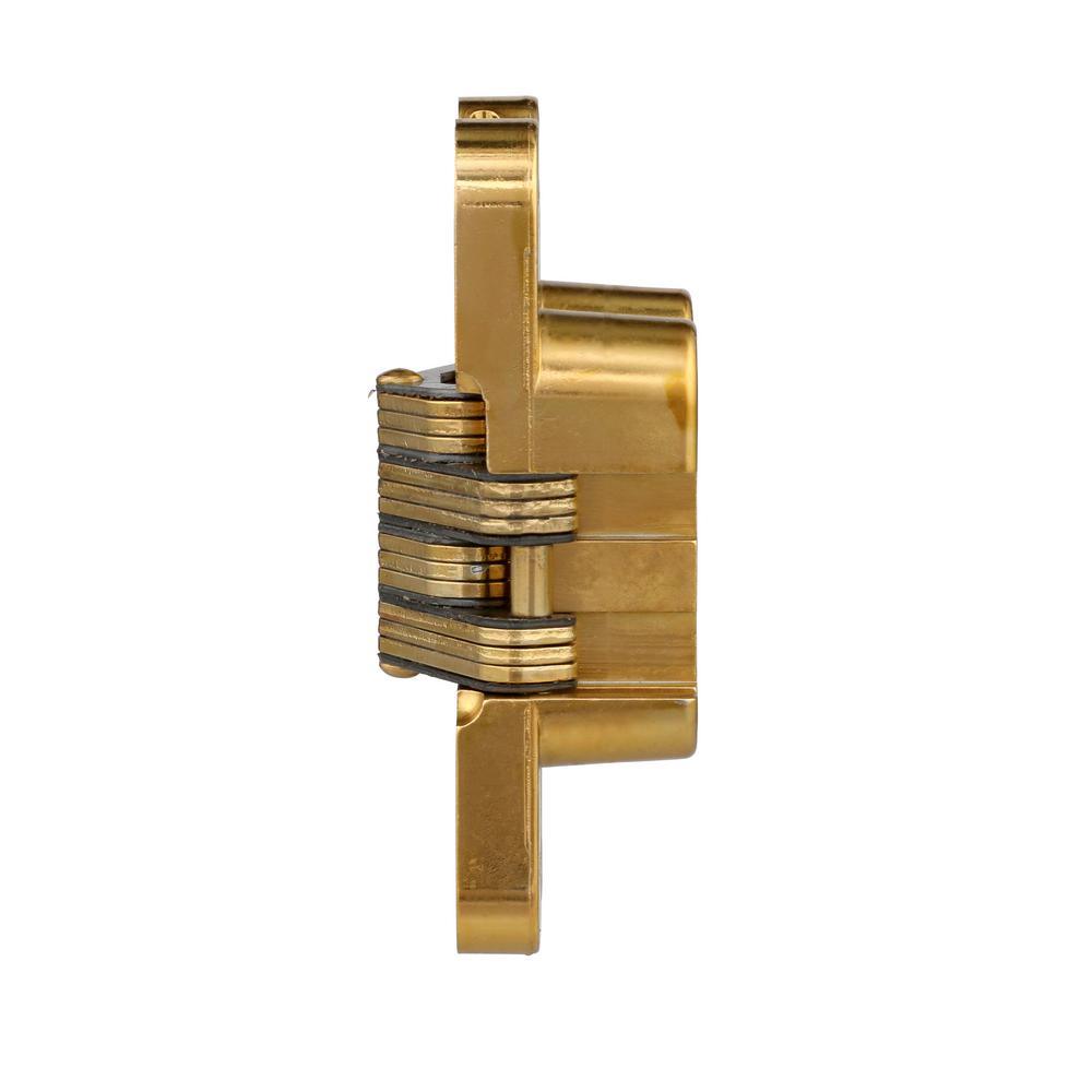 3/4 in. x 3-3/4 in. Satin Brass Invisible Hinge - Super Arbor