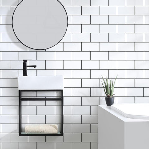 19.5 in. Pierre Bath Vanity with Vanity Top in Glossy White Basin - Super Arbor