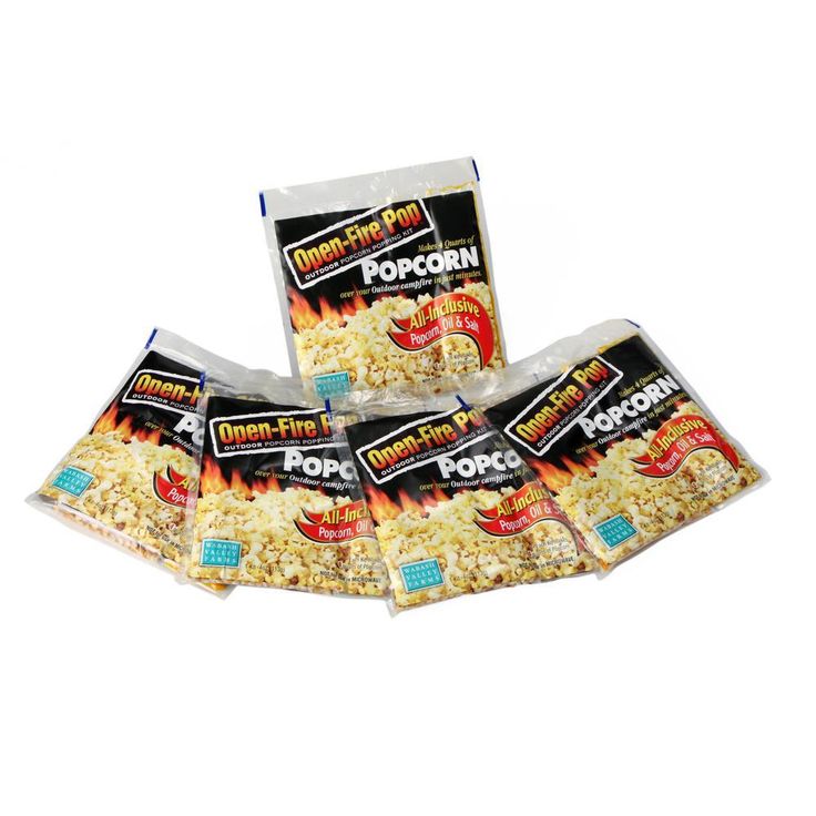 4-Piece Aluminum Black Outdoor Popcorn Popper with 3 All-Inclusive Popping Kits