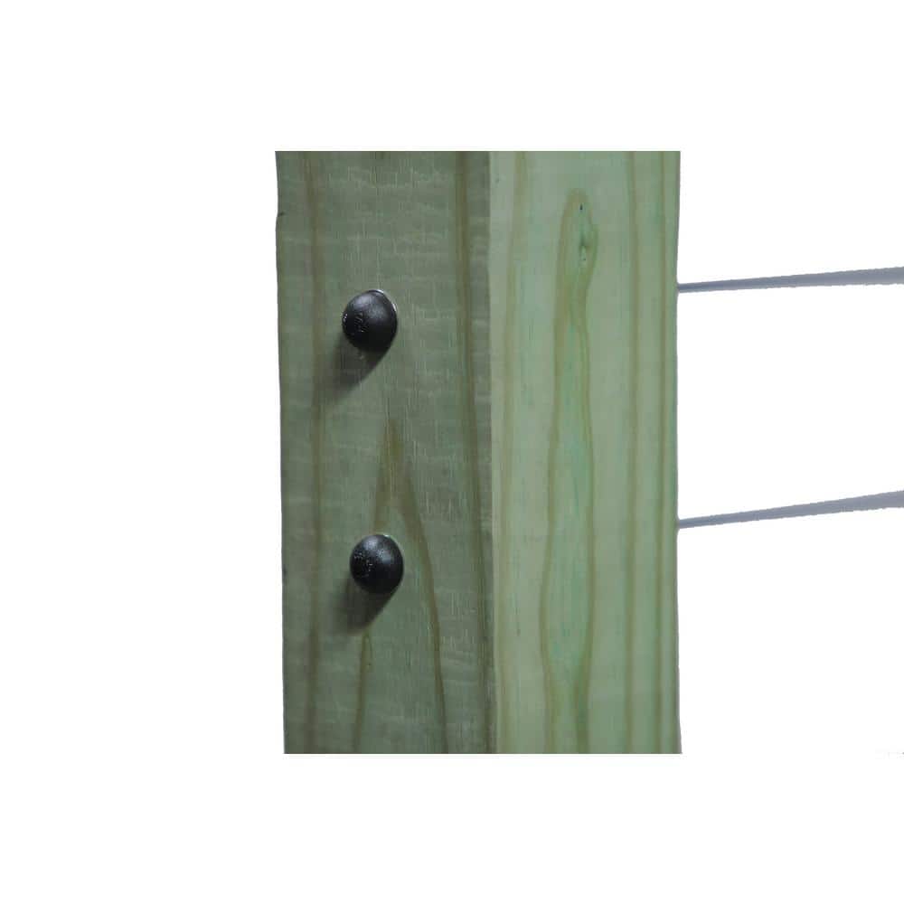 1/8 in. Stainless Steel Cable Railing Assembly Kit 25 ft. with Black Caps