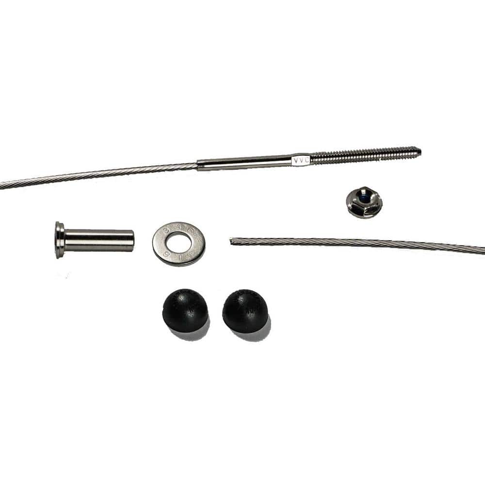 1/8 in. Stainless Steel Cable Railing Assembly Kit - 50 ft. with Black Caps