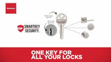 Kwikset Delta Satin Chrome Single-Cylinder Deadbolt Universal Keyed Entry Door Handle Combo Pack (1 Handle and 1 Deadbolt)