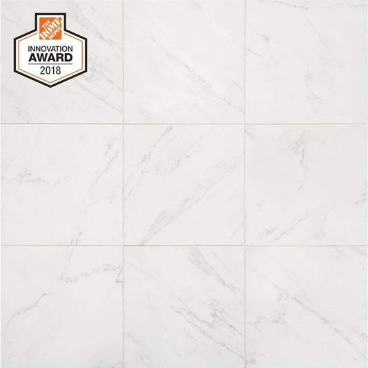 LifeProof Carrara 18 in. x 18 in. Glazed Porcelain Floor and Wall Tile (17.6 sq. ft. / case)