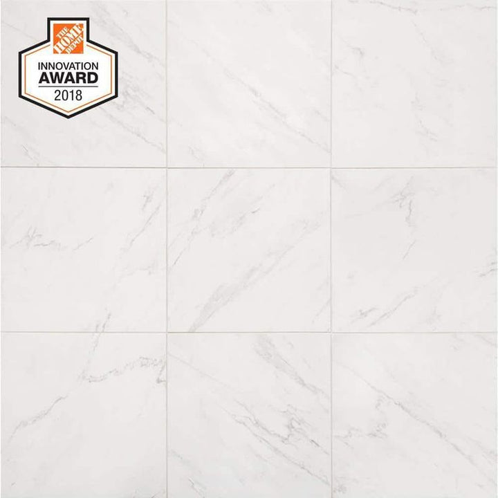 LifeProof Carrara 18 in. x 18 in. Glazed Porcelain Floor and Wall Tile (17.6 sq. ft. / case)