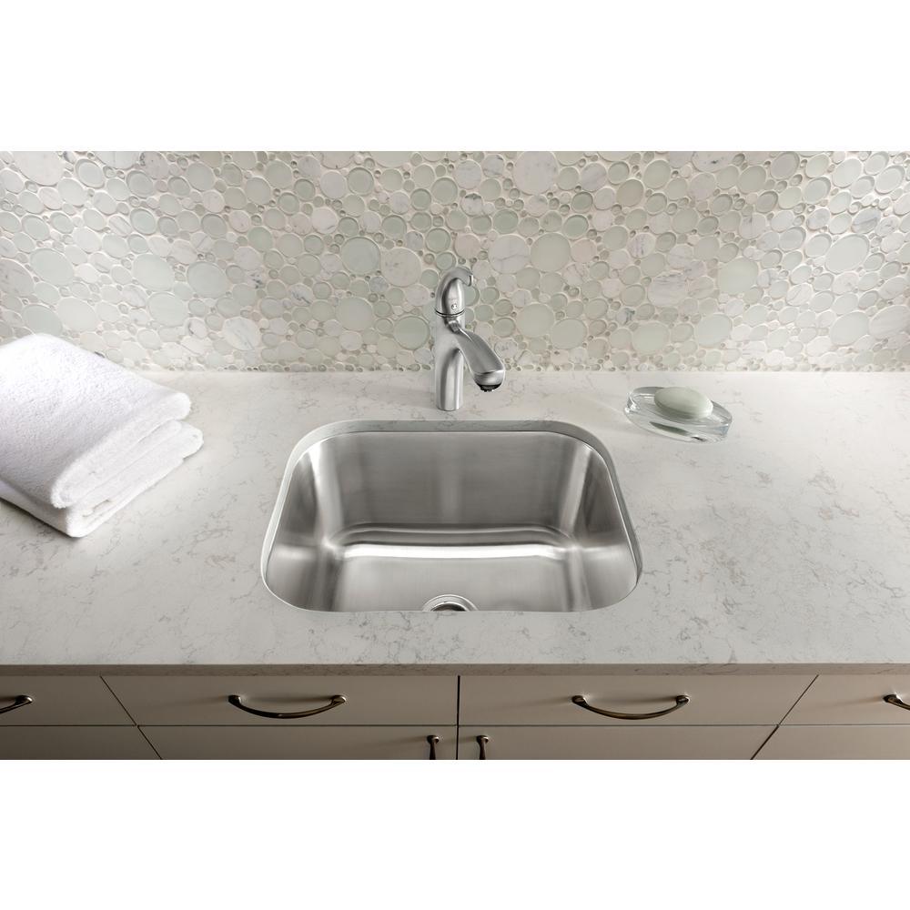 Stellar 23 in. x 17.75 in. x 12 in. Stainless Steel Undermount Laundry Sink in Brushed Satin - Super Arbor