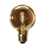 Feit Electric 60-Watt Equivalent G40 Dimmable LED Amber Glass Vintage Edison Light Bulb with Spiral Filament Warm White (2-Pack)