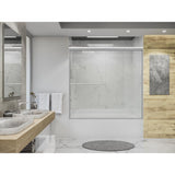 Distinctive 58 in. x 55.5 in. Frameless Sliding Bathtub Door in Brushed Nickel - Super Arbor