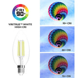 Viribright 35-Watt Equivalent B10 Dimmable E12 Candelabra Base LED Light Bulb 5000K Daylight (6-Pack)