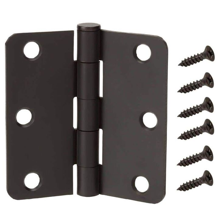 3-1/2 in. x 1/4 in. Radius Oil-Rubbed Bronze Door Hinge
