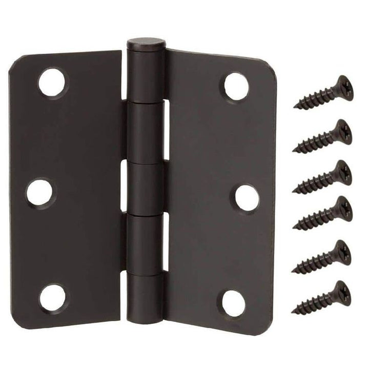 3-1/2 in. x 1/4 in. Radius Oil-Rubbed Bronze Door Hinge