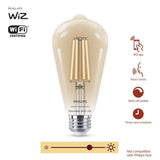 Soft White ST19 LED 40-Watt Equivalent Dimmable Smart Wi-Fi Wiz Connected Wireless Light Bulb (4-Pack) - Super Arbor