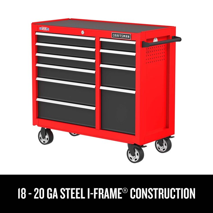 CRAFTSMAN 2000 Series 41-in W x 37.5-in H 10-Drawer Steel Rolling Tool Cabinet (Red)