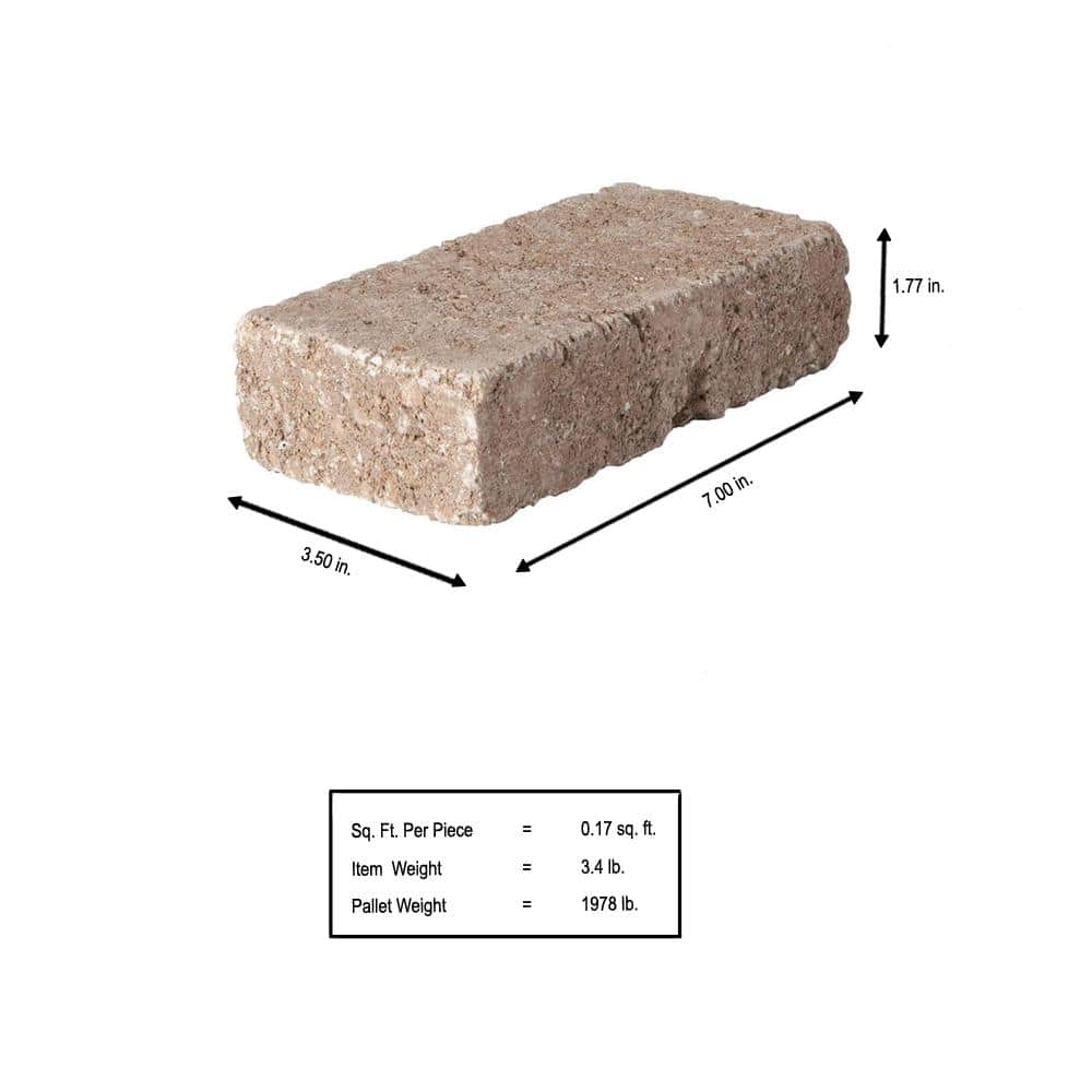 Pavestone RumbleStone Mini 7 in. x 3.5 in. x 1.75 in. Cafe Concrete Paver (576 Pcs. / 98 Sq. ft. / Pallet)