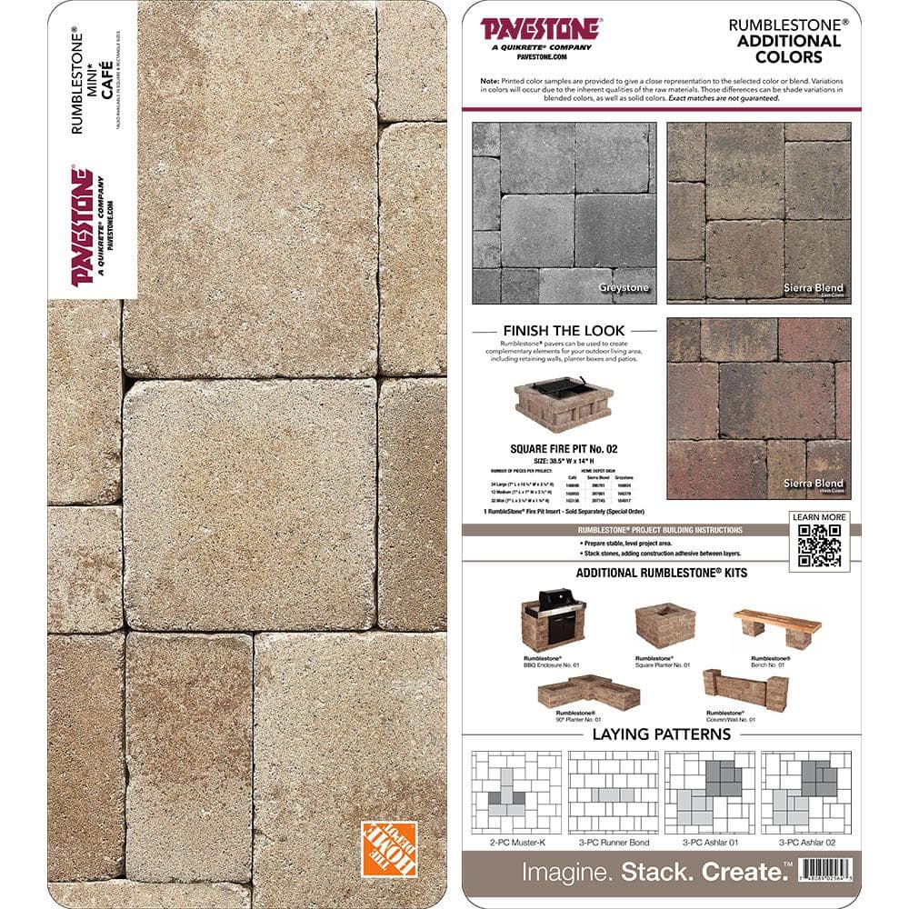 Pavestone Paper Sample Only of RumbleStone Mini 7 in. x 3.5 in. x 1.75 in. Cafe Concrete Paver (1-Piece)