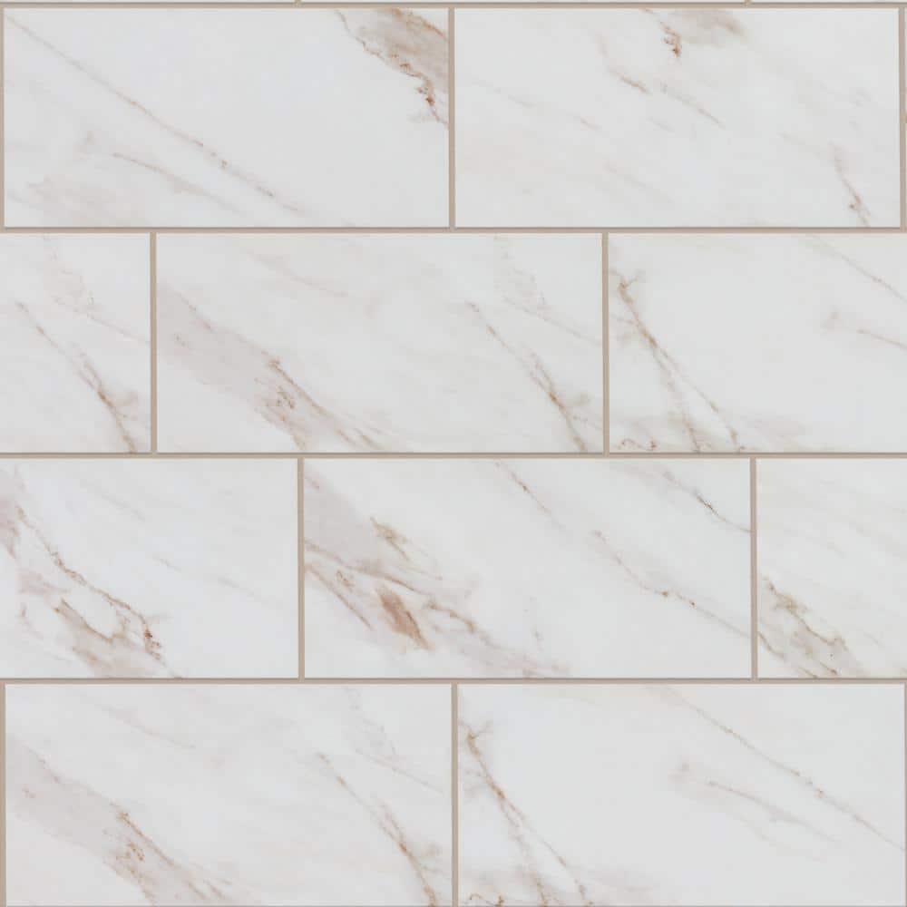 Marazzi Sanden Calacatta Gold Marble Matte 12 in. x 24 in. Glazed Porcelain Floor and Wall Tile, 15.6 sq. ft. per Case