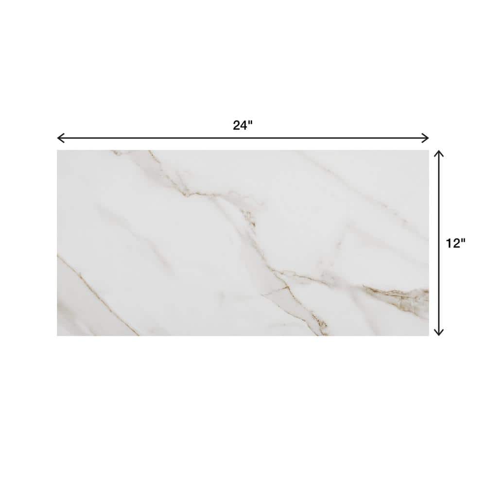 Marazzi Sanden Calacatta Gold Marble Matte 12 in. x 24 in. Glazed Porcelain Floor and Wall Tile, 15.6 sq. ft. per Case