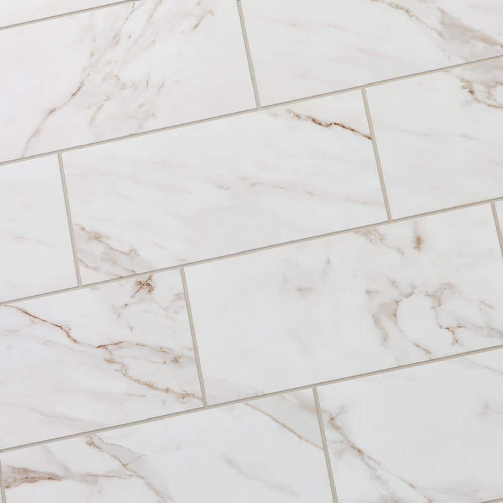 Marazzi Sanden Calacatta Gold Marble Matte 12 in. x 24 in. Glazed Porcelain Floor and Wall Tile, 15.6 sq. ft. per Case