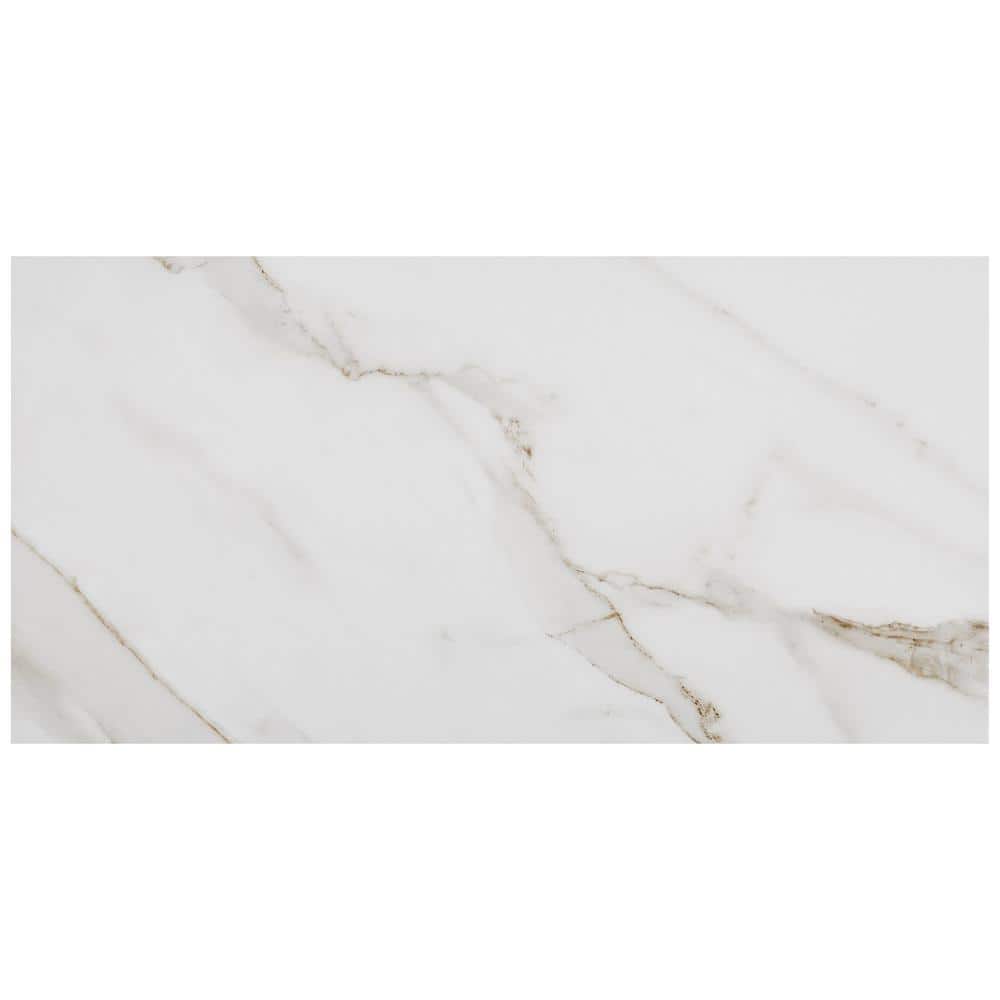 Marazzi Sanden Calacatta Gold Marble Matte 12 in. x 24 in. Glazed Porcelain Floor and Wall Tile, 15.6 sq. ft. per Case