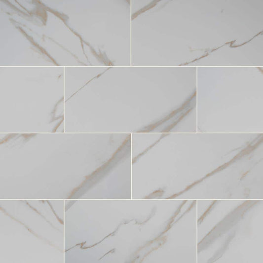 MSI Calacatta Ivory 12 in. x 24 in. Polished Porcelain Floor and Wall Tile (512 sq. ft./Pallet)