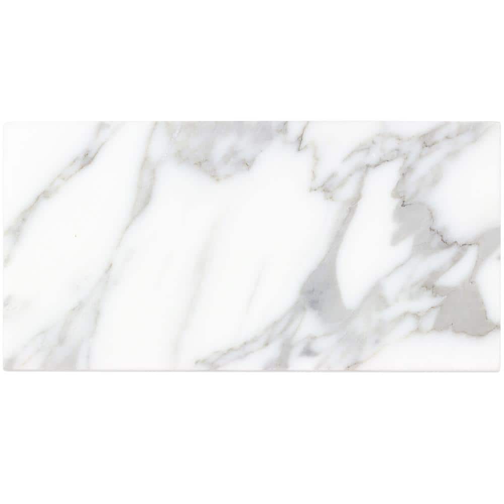 Ivy Hill Tile Calacatta 4 in. x 8 in. x 9mm Polished Marble Subway Tile (25 pieces / 5.55 sq. ft. / box)