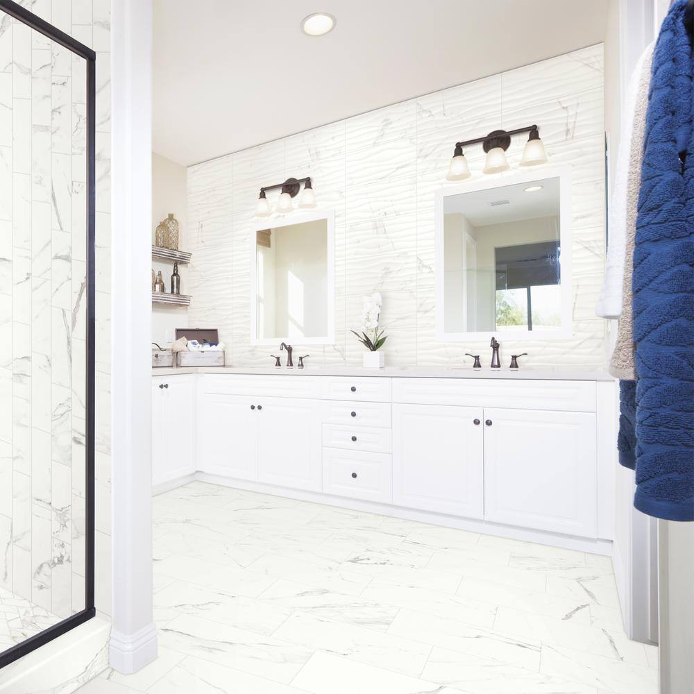 Marazzi Developed by Nature Calacatta 4 in. x 12 in. Glazed Ceramic Wall Tile (10.64 sq. ft. per case)