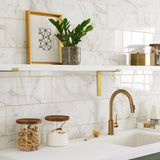 Daltile LuxeCraft Calacatta Gold Marble 8 in. x 24 in. Glazed Ceramic Wall Tile (13.3 sq. ft./Case)