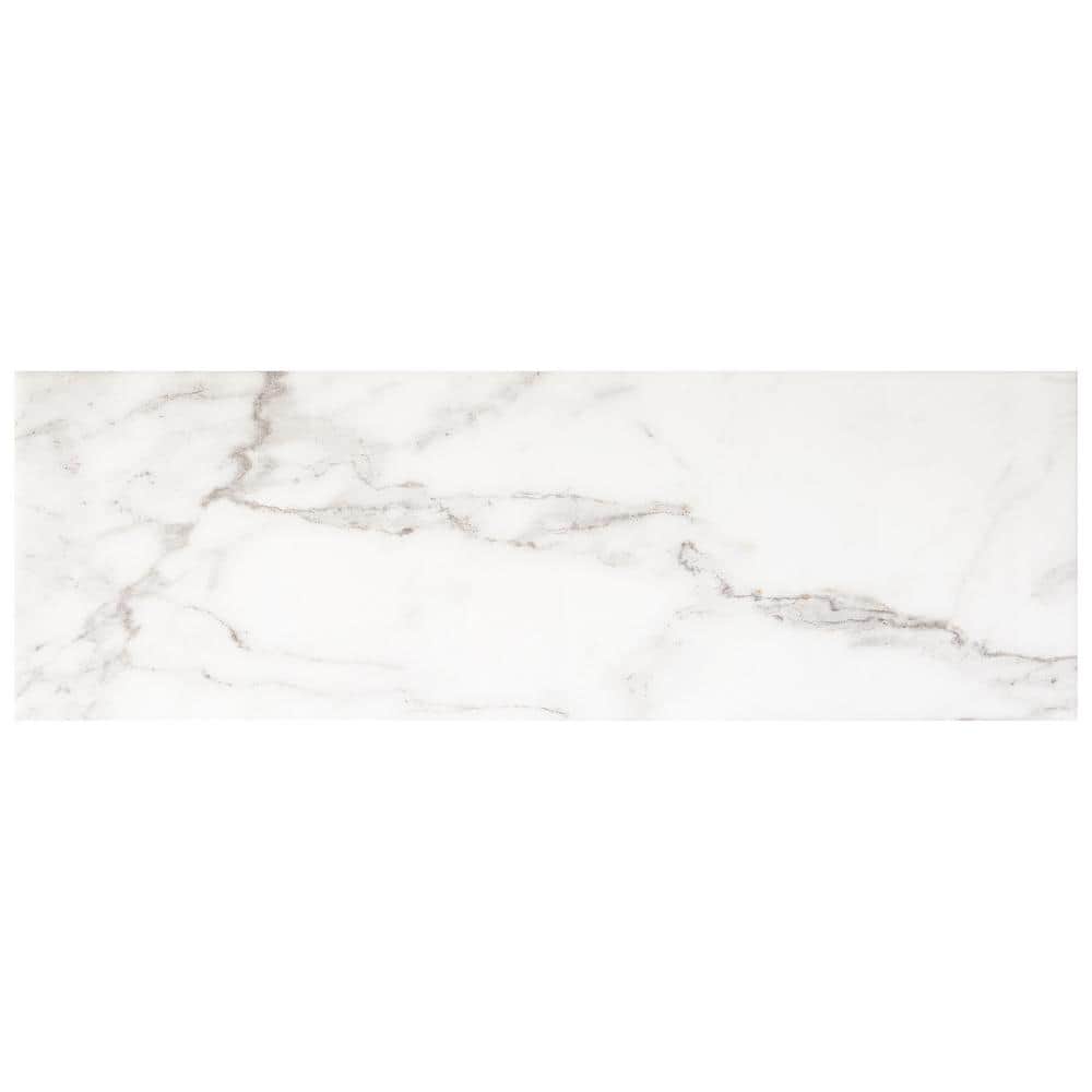 Daltile LuxeCraft Calacatta Gold Marble 8 in. x 24 in. Glazed Ceramic Wall Tile (13.3 sq. ft./Case)