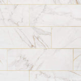 Daltile LuxeCraft Calacatta Gold Marble 8 in. x 24 in. Glazed Ceramic Wall Tile (13.3 sq. ft./Case)