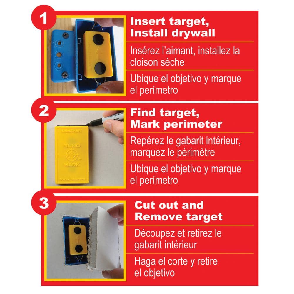 Calculated Industries Blind Mark Magnetic Drywall Electrical Box Locating Tool (3-Piece)