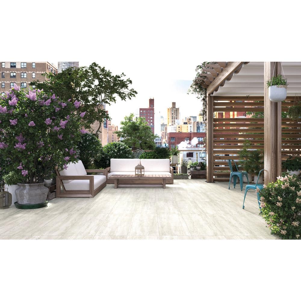 MSI Caldera Blanca 2cm. x 16 in. x 47 in. Matte Porcelain Paver Floor Tile (10.44 sq. ft./Case)