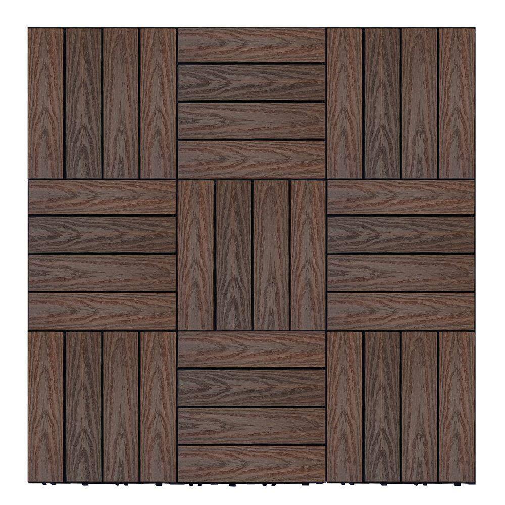 NewTechWood UltraShield Naturale 1 ft. x 1 ft. Quick Deck Outdoor Composite Deck Tile Sample in California Redwood
