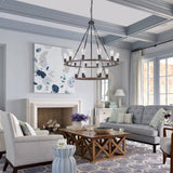 Vanity Art Cannes 18-Light Darkwood/Black Wagon Wheel Chandelier
